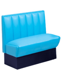 Booth Bench, Hollywood HW-4300, Aqua Vinyl